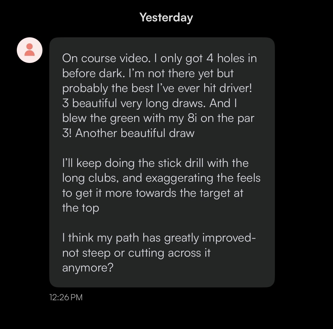 Message from a student